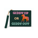 Tucker Tweed Giddy Up or Giddy Out Medium Beaded Pouch - Equiluxe Tack