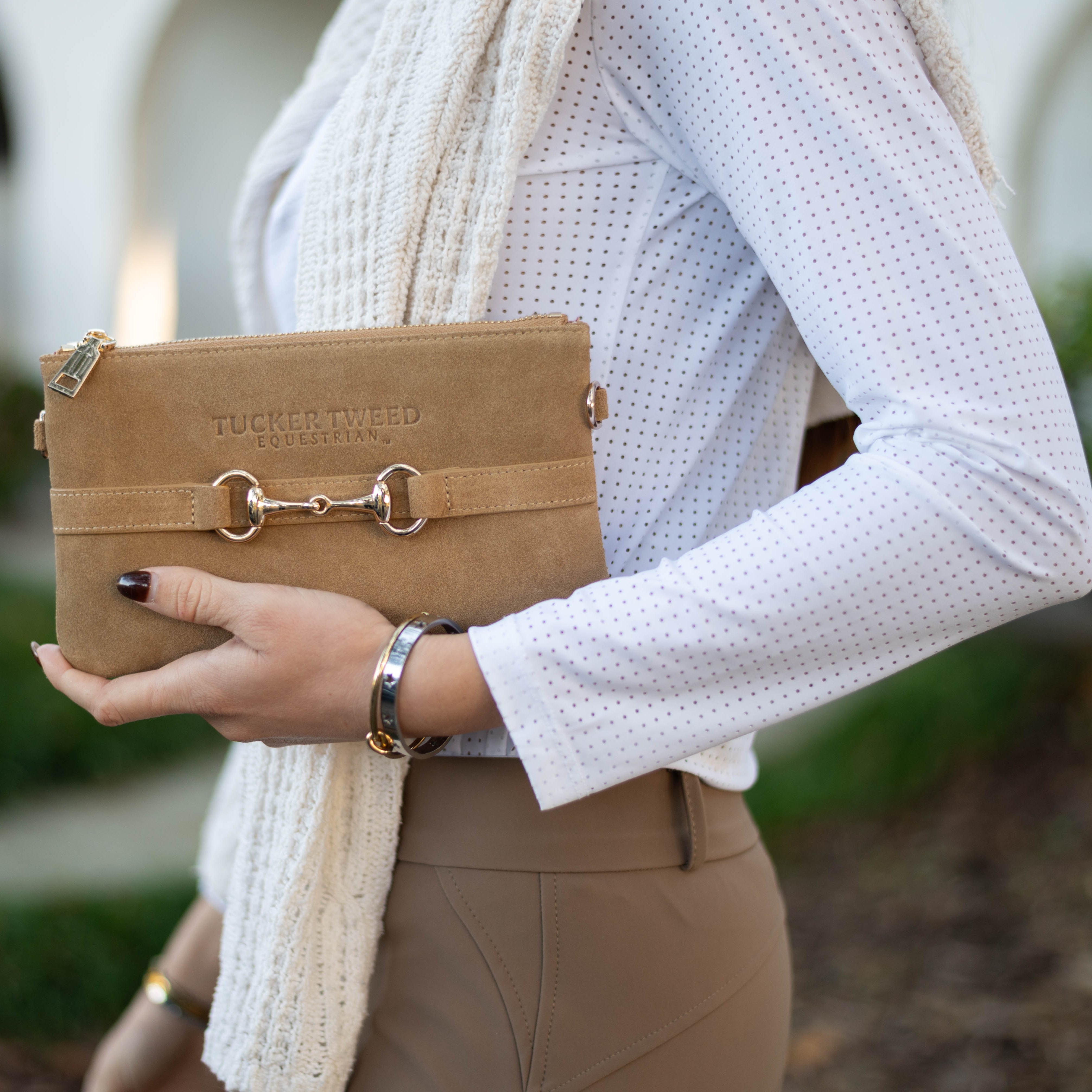 Tucker Tweed Wellington Wristlet Milk Chocolate Suede Edition - Tucker Tweed Equestrian - Equiluxe Tack