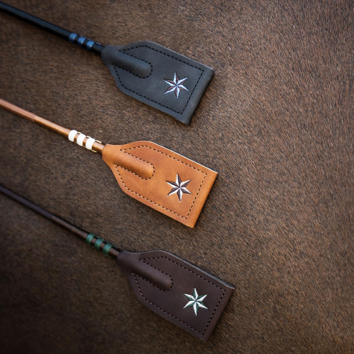 Velari Jumping Whip Guidance Leather Grip - Velari - Equiluxe Tack