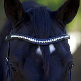 Wave Snap Browband with Clear Rivet Crystals - Halter Ego® - Equiluxe Tack