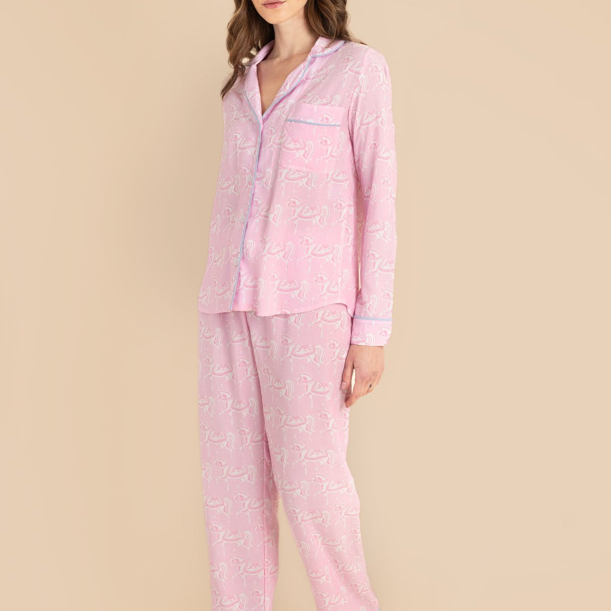 Whisper Long Sleeve Pajama Set | Blossomare Print | Feather Pink - Rönner - Equiluxe Tack