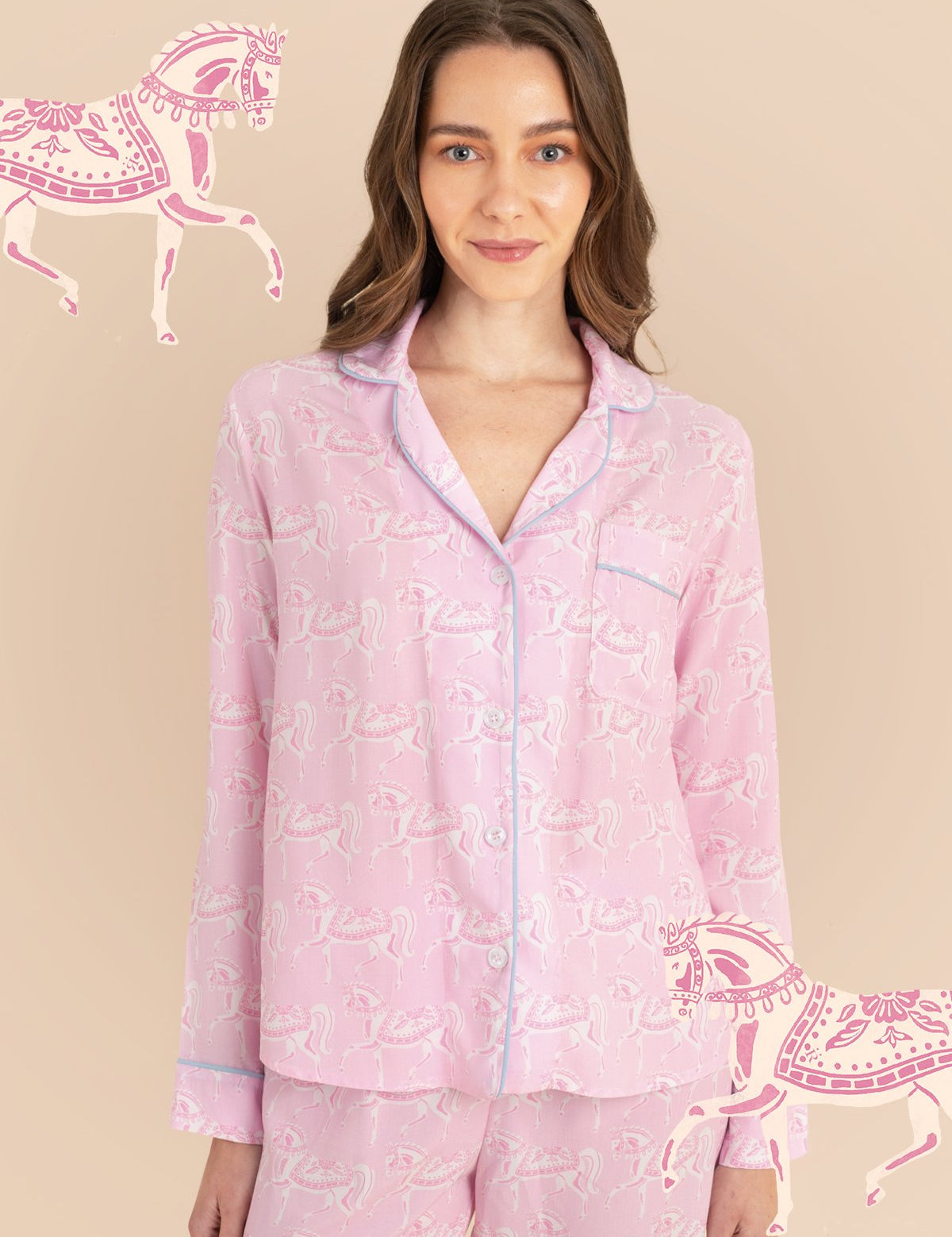 Whisper Long Sleeve Pajama Set | Blossomare Print | Feather Pink - Rönner - Equiluxe Tack