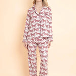 Whisper Long Sleeve PJ's | Blossomare Print | Crimson Cream | Equestrian Sleepwear Collection - Rönner - Equiluxe Tack