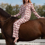 Whisper Long Sleeve PJ's | Blossomare Print | Crimson Cream | Equestrian Sleepwear Collection - Rönner - Equiluxe Tack