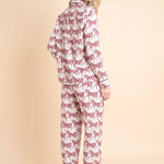 Whisper Long Sleeve PJ's | Blossomare Print | Crimson Cream | Equestrian Sleepwear Collection - Rönner - Equiluxe Tack