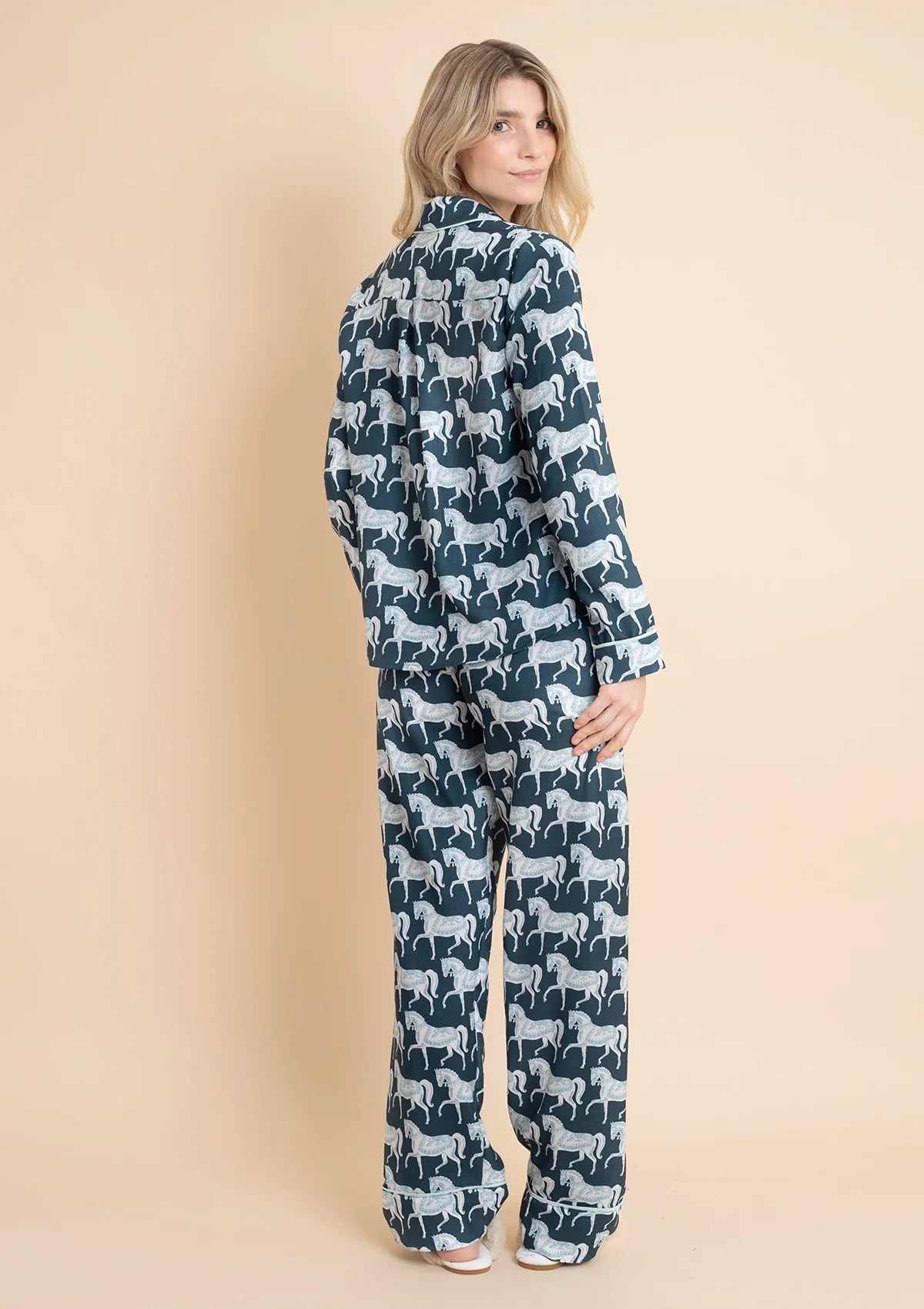 Whisper Long Sleeve PJ's | Blossomare Print | Crystal | Equestrian Sleepwear Collection - Rönner - Equiluxe Tack