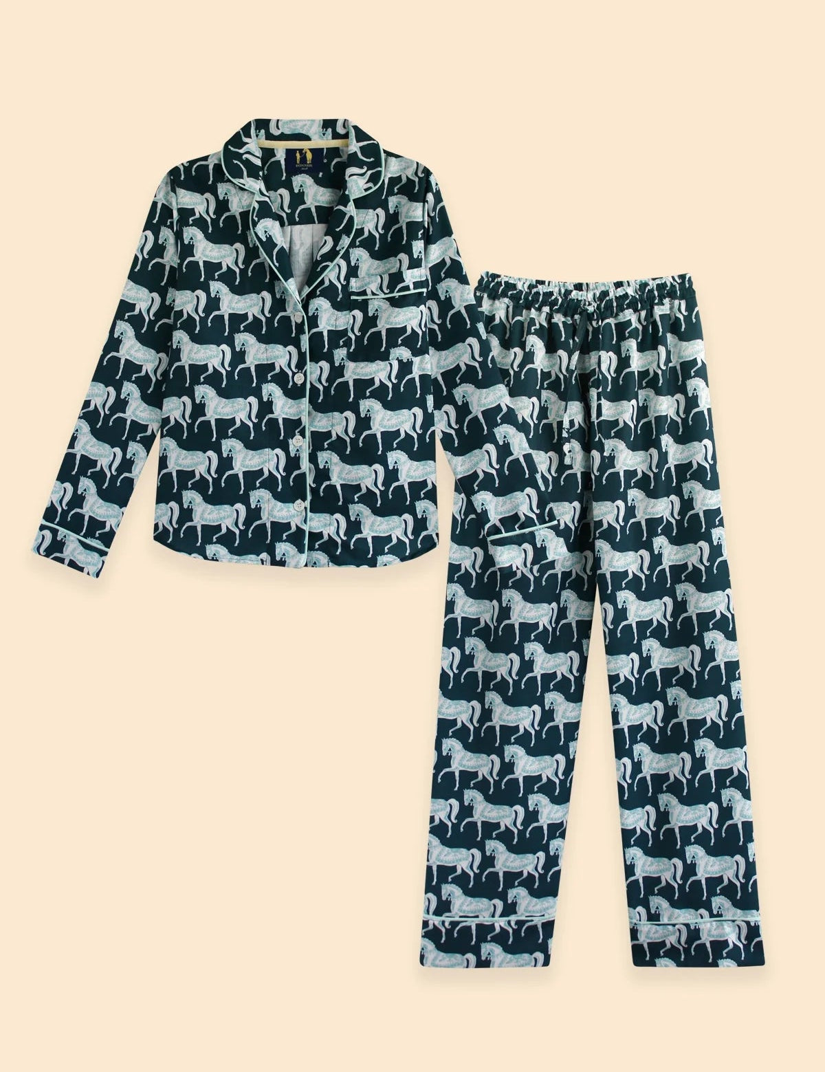 Whisper Long Sleeve PJ's | Blossomare Print | Crystal | Equestrian Sleepwear Collection - Rönner - Equiluxe Tack