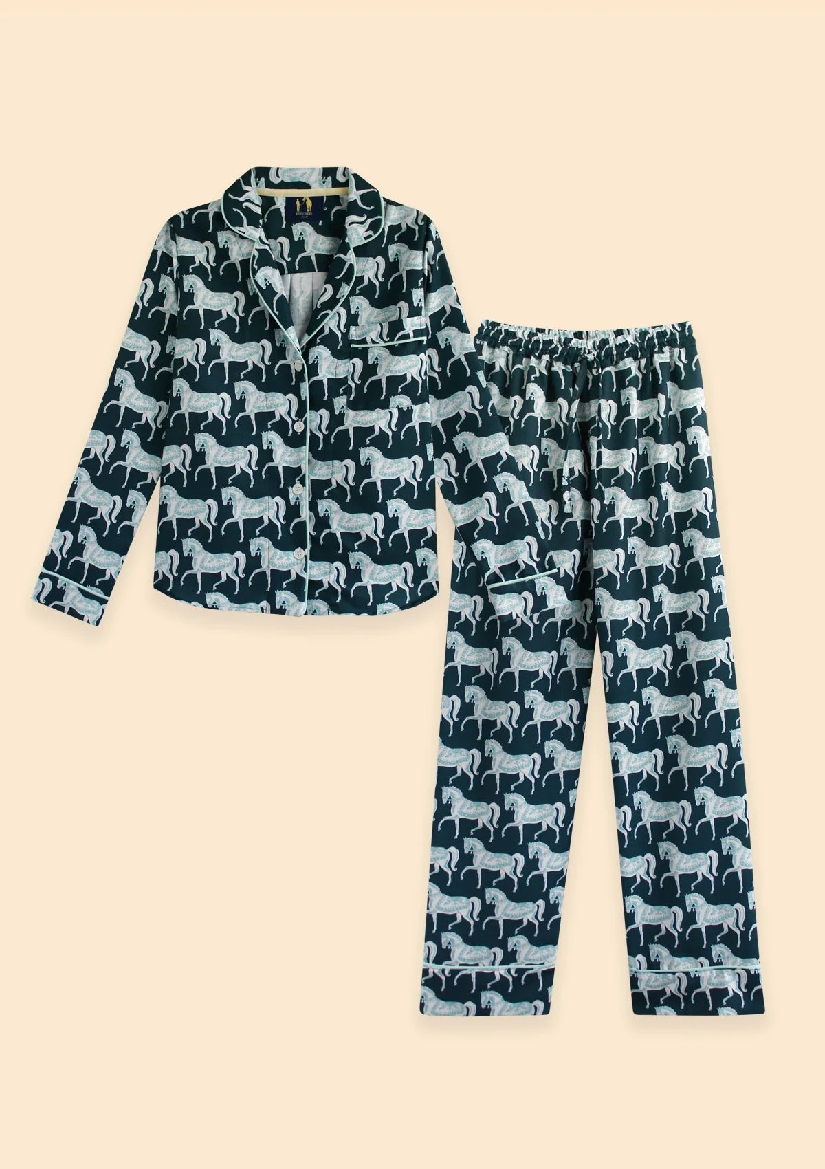 Whisper Long Sleeve PJ's | Blossomare Print | Crystal | Equestrian Sleepwear Collection - Rönner - Equiluxe Tack