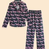 Whisper Long Sleeve PJ's | Blossomare Print | Green & Blush | Equestrian Sleepwear Collection - Rönner - Equiluxe Tack