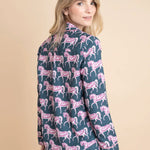 Whisper Long Sleeve PJ's | Blossomare Print | Green & Blush | Equestrian Sleepwear Collection - Rönner - Equiluxe Tack