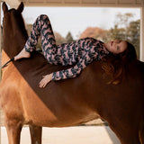 Whisper Long Sleeve PJ's | Blossomare Print | Green & Blush | Equestrian Sleepwear Collection - Rönner - Equiluxe Tack