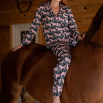 Whisper Long Sleeve PJ's | Blossomare Print | Green & Blush | Equestrian Sleepwear Collection - Rönner - Equiluxe Tack