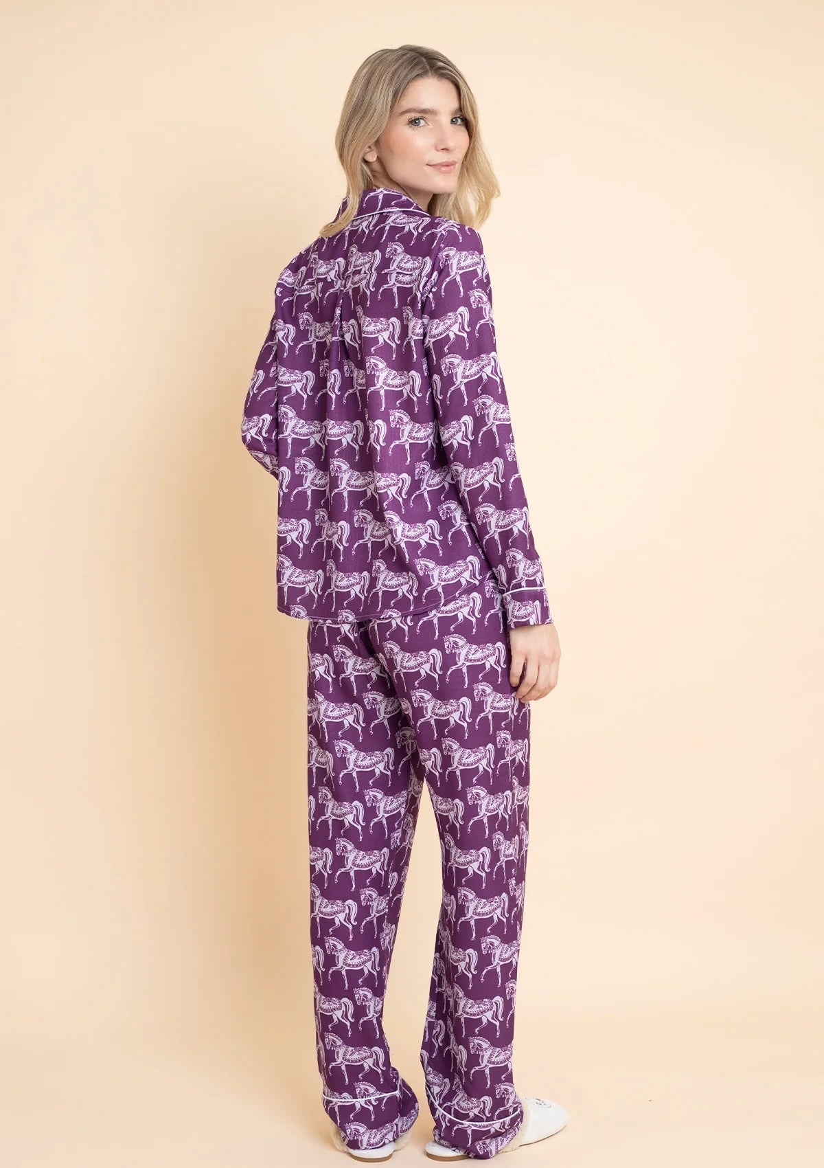 Whisper Long Sleeve PJ's | Blossomare Print | Mulberry | Equestrian Sleepwear Collection - Rönner - Equiluxe Tack