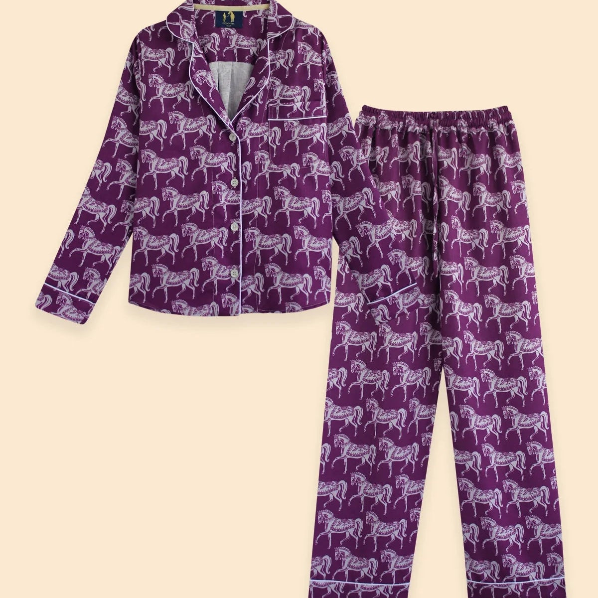 Whisper Long Sleeve PJ's | Blossomare Print | Mulberry | Equestrian Sleepwear Collection - Rönner - Equiluxe Tack