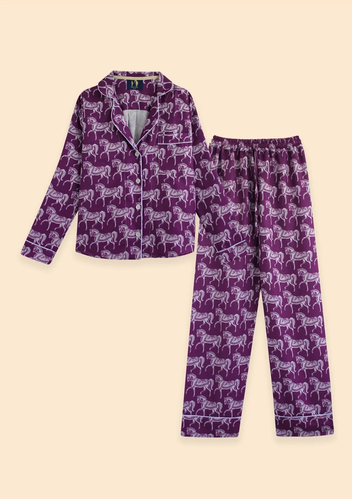 Whisper Long Sleeve PJ's | Blossomare Print | Mulberry | Equestrian Sleepwear Collection - Rönner - Equiluxe Tack