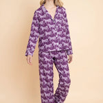 Whisper Long Sleeve PJ's | Blossomare Print | Mulberry | Equestrian Sleepwear Collection - Rönner - Equiluxe Tack