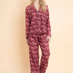 Whisper Long Sleeve PJ's Set | Blossomare Print | Cherrywood | Equestrian Sleepwear Collection - Rönner - Equiluxe Tack