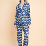 Whisper Long Sleeve PJ's Set | Blossomare Print | Navy & Green | Equestrian Sleepwear Collection - Rönner - Equiluxe Tack