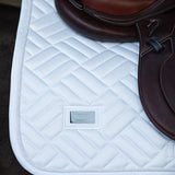Equestrian Stockholm Jump Saddle Pad Modern White Perfection