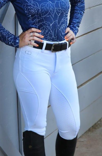 White Full Seat Winter Mid - Weight Breeches - CorrectConnect - Equiluxe Tack