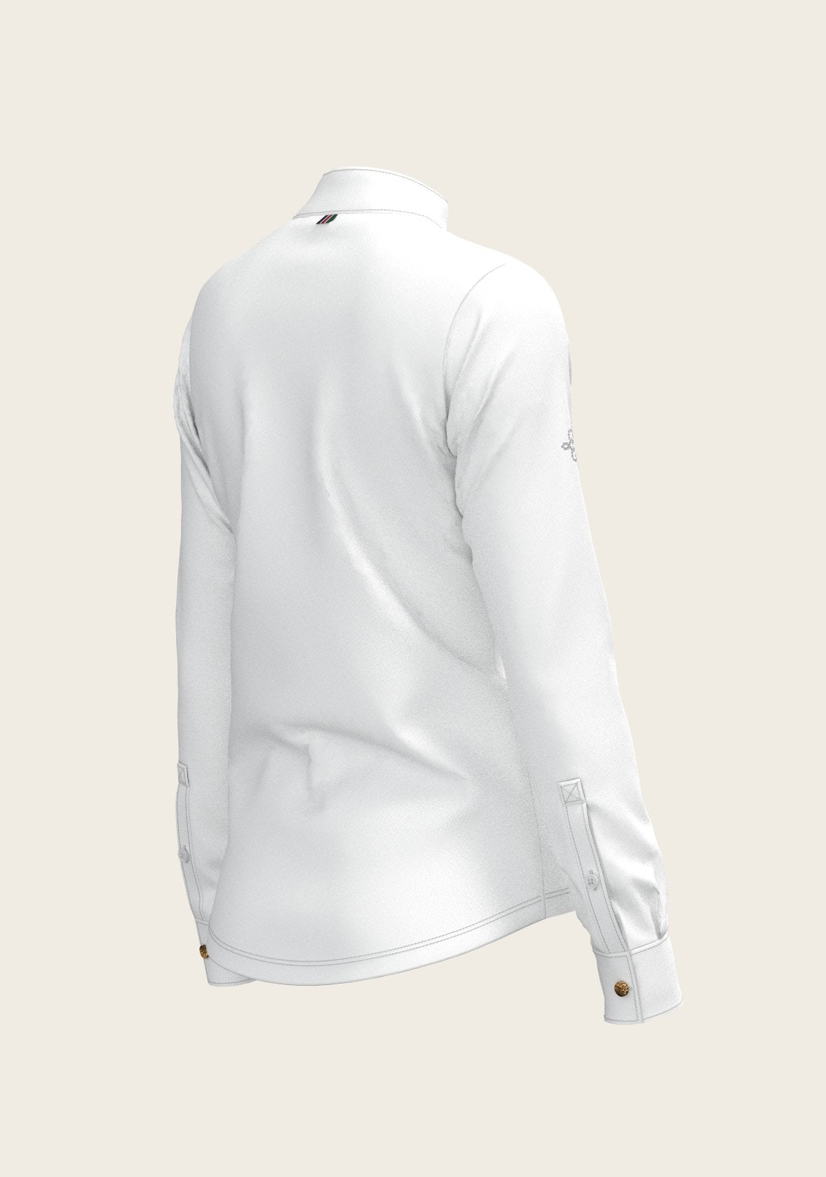 White Long Pleated Long Sleeve Sleeve Show Shirt - Espoir Equestrian - Equiluxe Tack