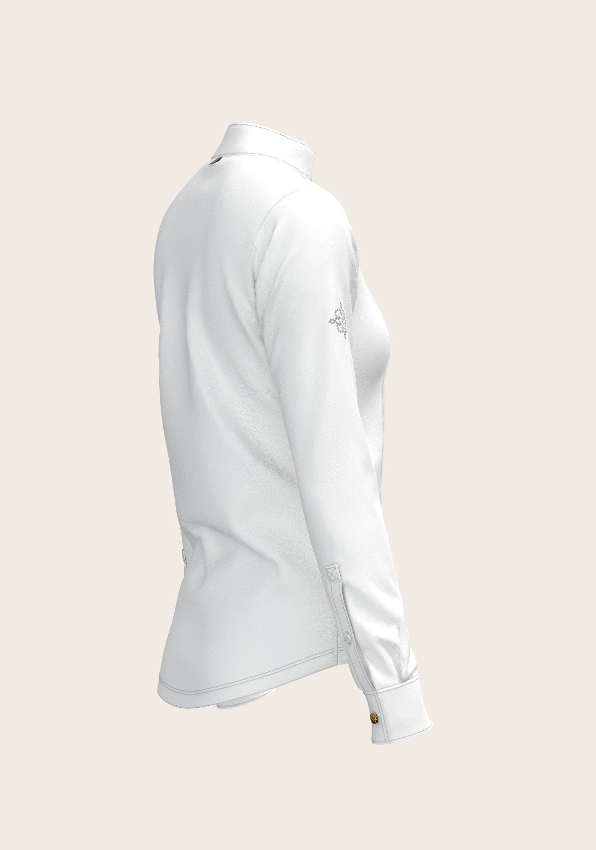 White Long Pleated Long Sleeve Sleeve Show Shirt - Espoir Equestrian - Equiluxe Tack