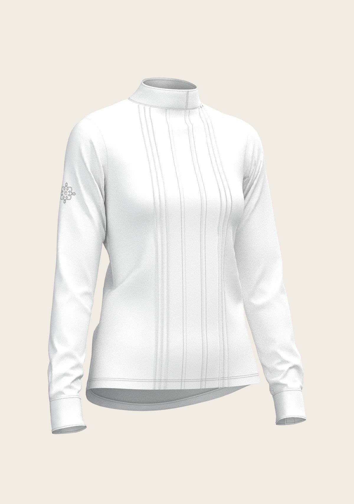 White Long Pleated Long Sleeve Sleeve Show Shirt - Espoir Equestrian - Equiluxe Tack