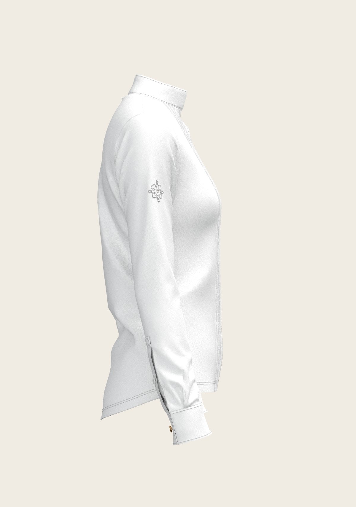 White Long Pleated Long Sleeve Sleeve Show Shirt - Espoir Equestrian - Equiluxe Tack