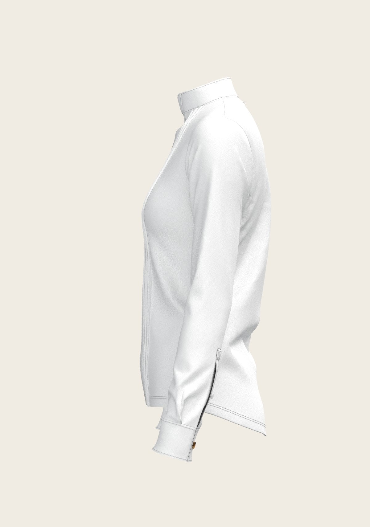 White Long Pleated Long Sleeve Sleeve Show Shirt - Espoir Equestrian - Equiluxe Tack