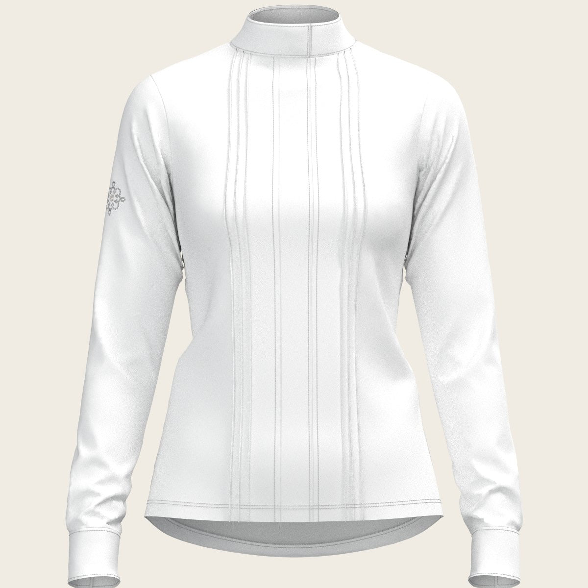 White Long Pleated Long Sleeve Sleeve Show Shirt - Espoir Equestrian - Equiluxe Tack