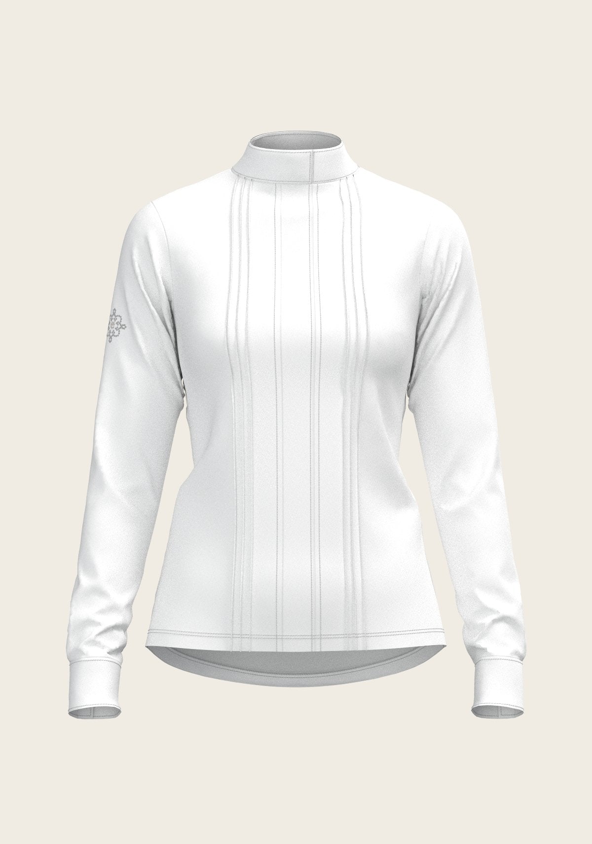 White Long Pleated Long Sleeve Sleeve Show Shirt - Espoir Equestrian - Equiluxe Tack