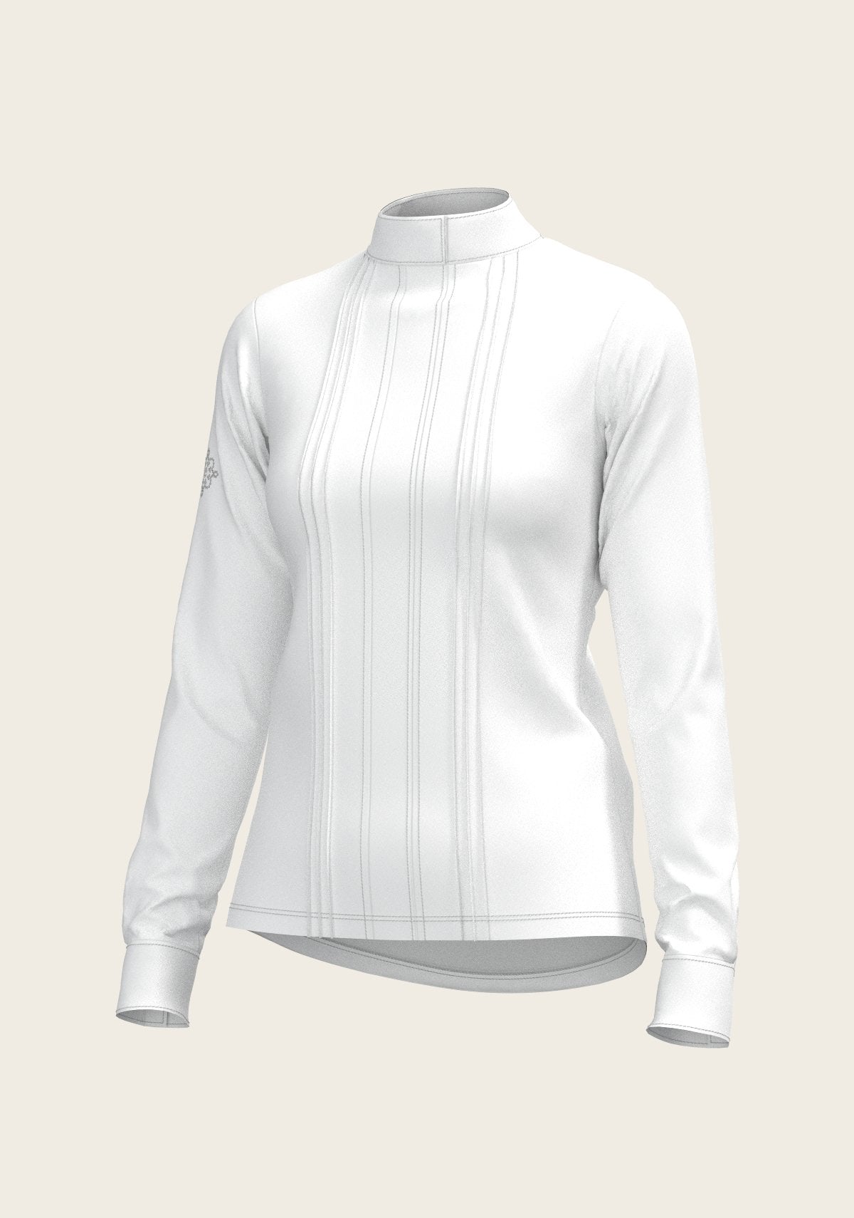 White Long Pleated Long Sleeve Sleeve Show Shirt - Espoir Equestrian - Equiluxe Tack