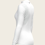  White with Bouquet on Rose Inner Long Sleeve Sport Show Shirt - Espoir Equestrian - Equiluxe Tack