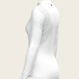  White with Bouquet on Rose Inner Long Sleeve Sport Show Shirt - Espoir Equestrian - Equiluxe Tack