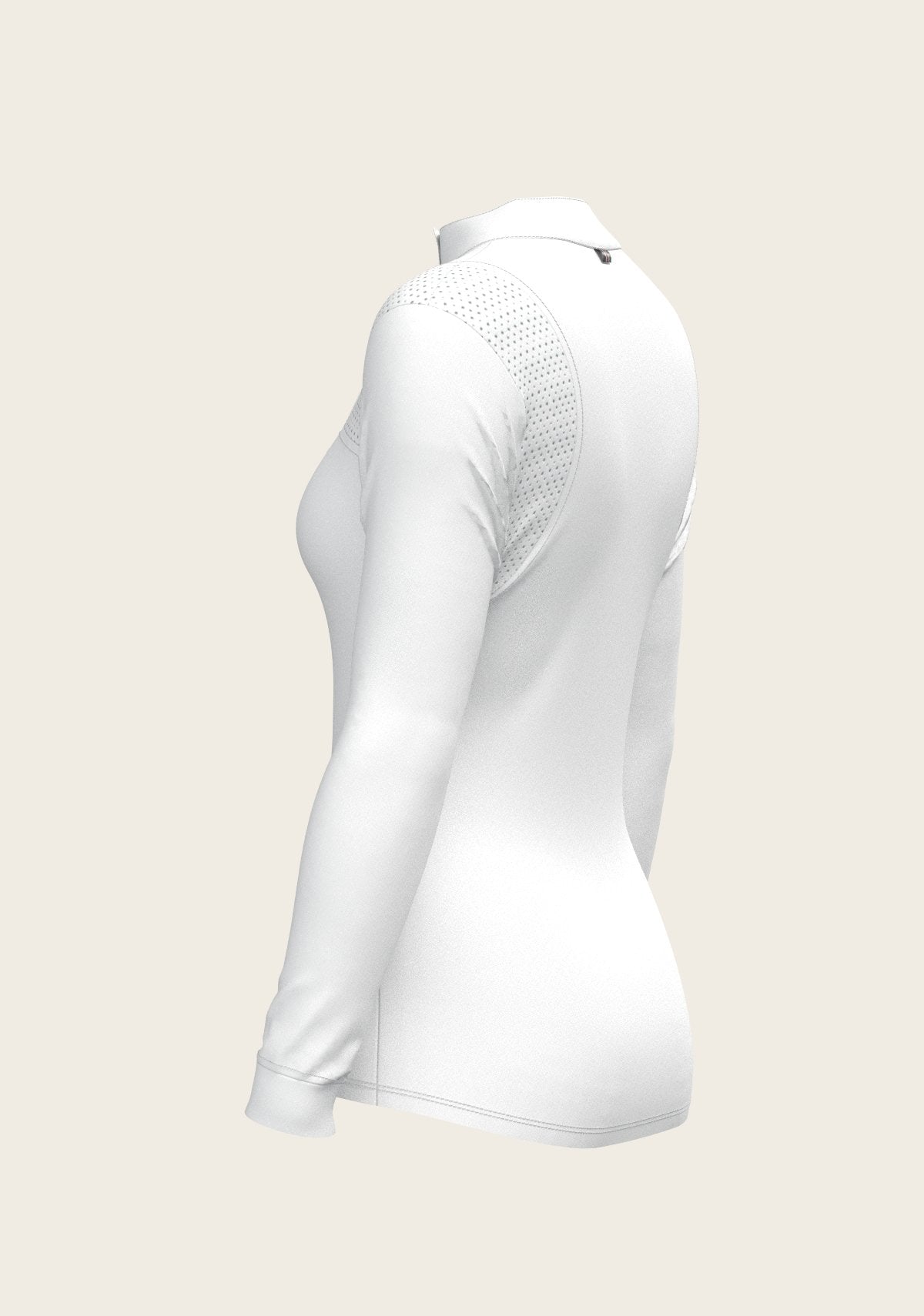  White with Bouquet on Rose Inner Long Sleeve Sport Show Shirt - Espoir Equestrian - Equiluxe Tack