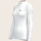  White with Bouquet on Rose Inner Long Sleeve Sport Show Shirt - Espoir Equestrian - Equiluxe Tack