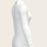  White with Bouquet on Rose Inner Long Sleeve Sport Show Shirt - Espoir Equestrian - Equiluxe Tack