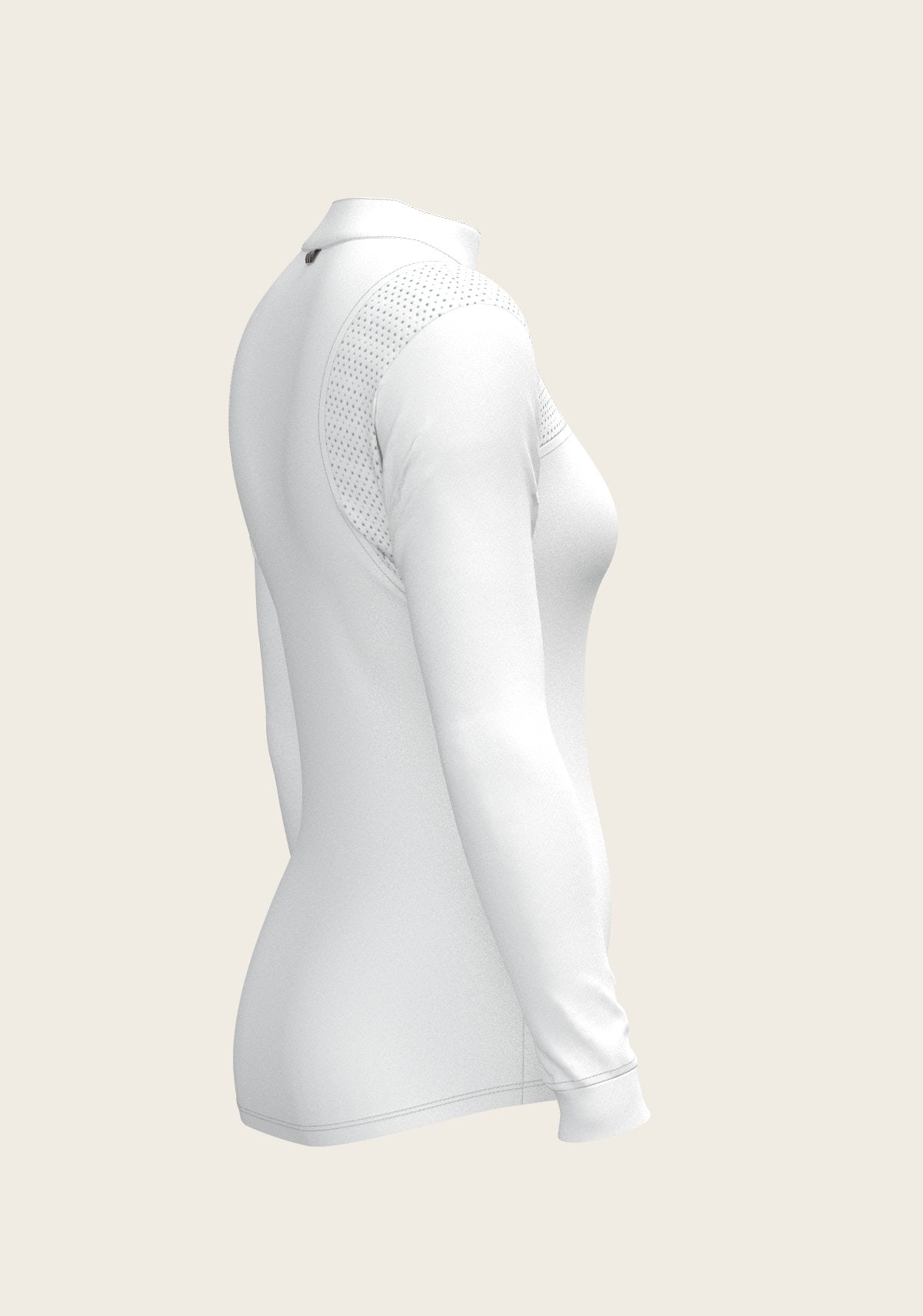  White with Bouquet on Rose Inner Long Sleeve Sport Show Shirt - Espoir Equestrian - Equiluxe Tack