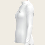  White with Bouquet on Rose Inner Long Sleeve Sport Show Shirt - Espoir Equestrian - Equiluxe Tack