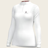  White with Bouquet on Rose Inner Long Sleeve Sport Show Shirt - Espoir Equestrian - Equiluxe Tack