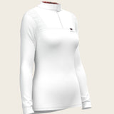  White with Bouquet on Rose Inner Long Sleeve Sport Show Shirt - Espoir Equestrian - Equiluxe Tack