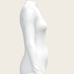  White with Bouquet on Rose Inner Long Sleeve Sport Show Shirt - Espoir Equestrian - Equiluxe Tack