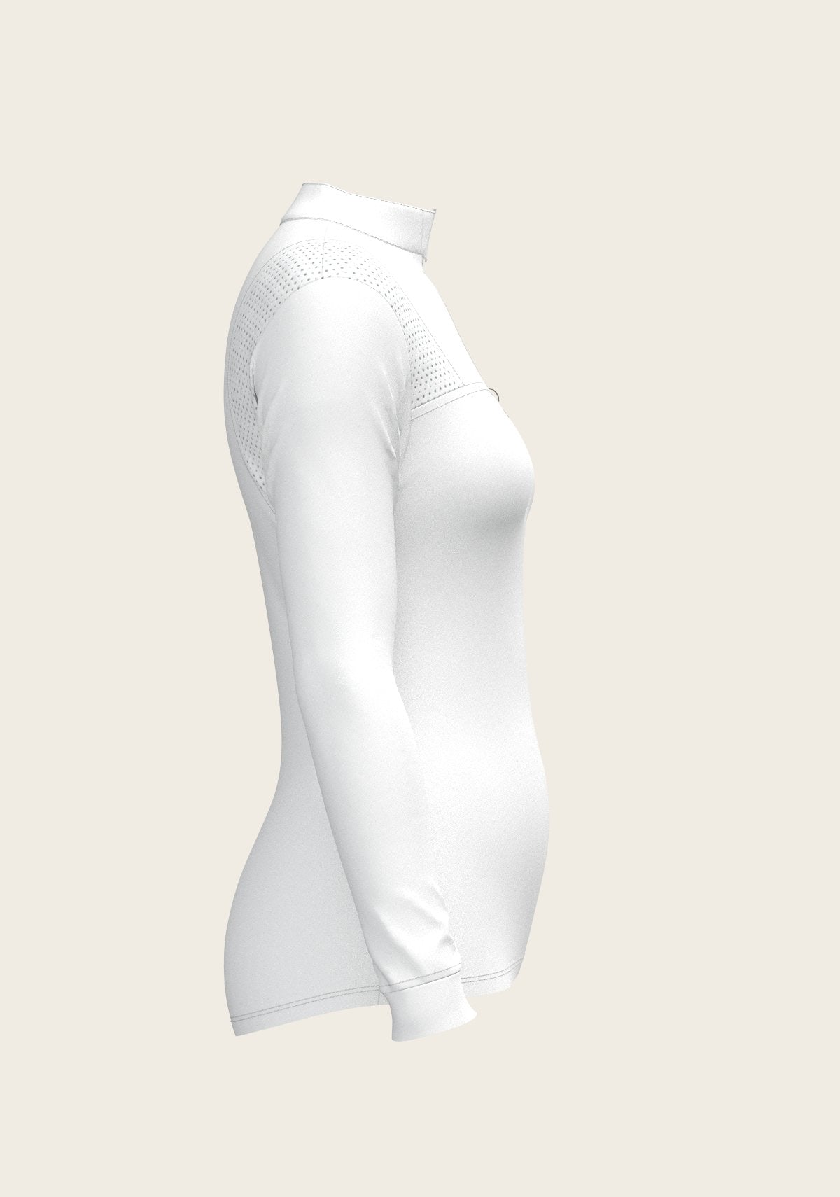  White with Bouquet on Rose Inner Long Sleeve Sport Show Shirt - Espoir Equestrian - Equiluxe Tack