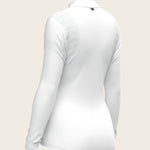  White with Bouquet on Rose Inner Long Sleeve Sport Show Shirt - Espoir Equestrian - Equiluxe Tack