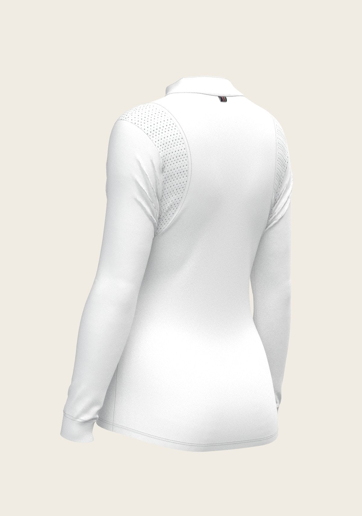  White with Bouquet on Rose Inner Long Sleeve Sport Show Shirt - Espoir Equestrian - Equiluxe Tack