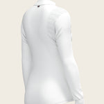  White with Bouquet on Rose Inner Long Sleeve Sport Show Shirt - Espoir Equestrian - Equiluxe Tack