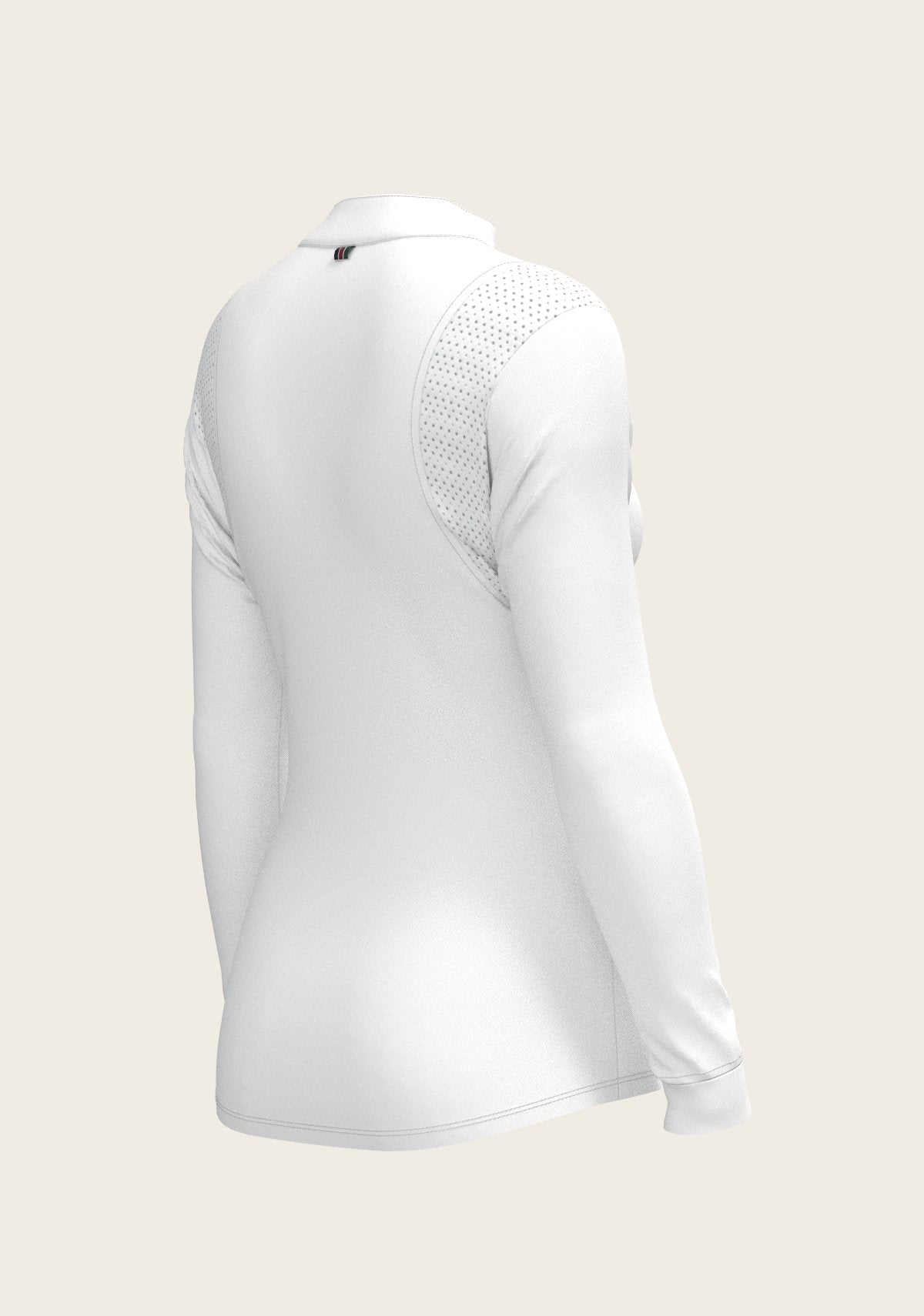  White with Bouquet on Rose Inner Long Sleeve Sport Show Shirt - Espoir Equestrian - Equiluxe Tack