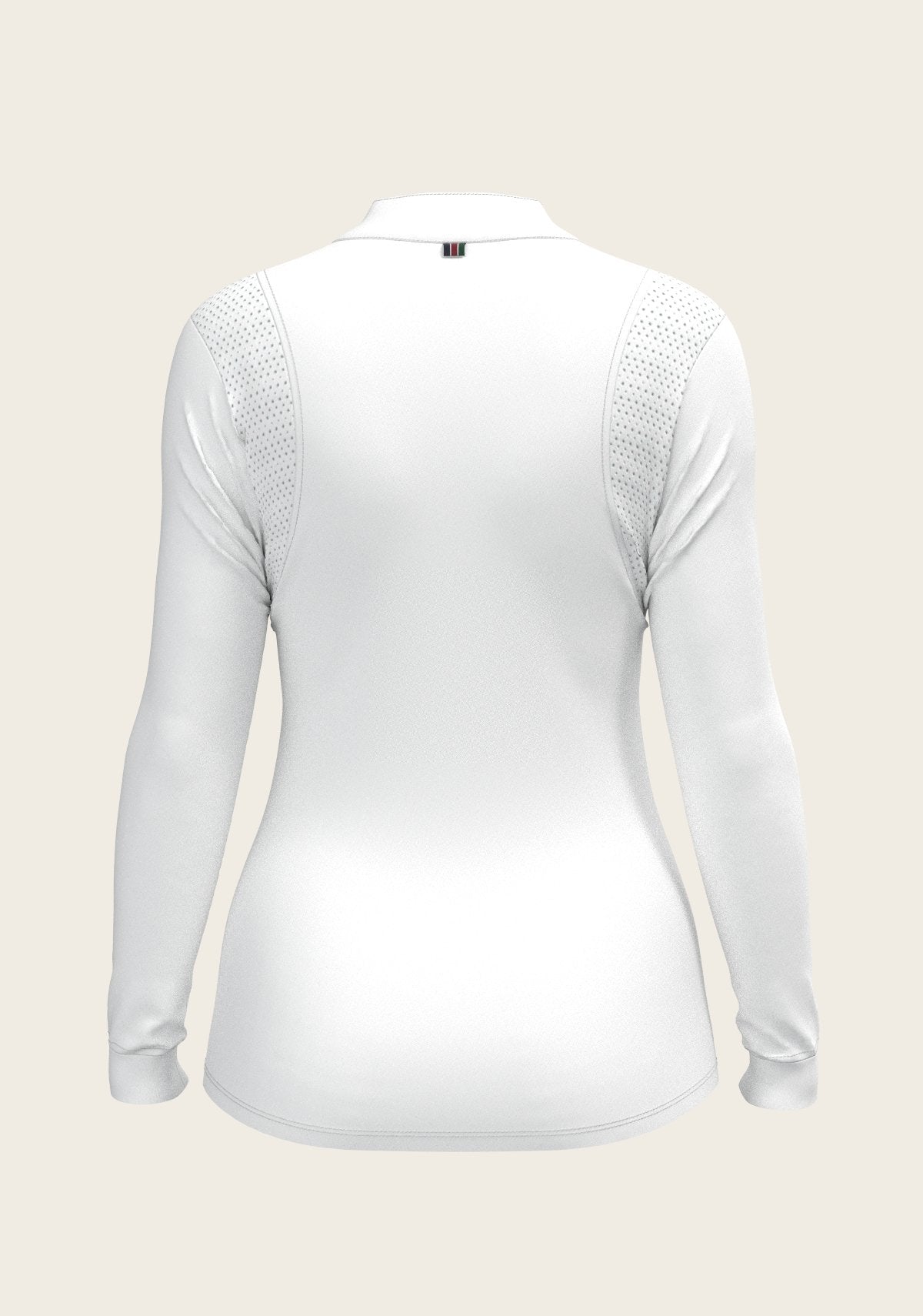  White with Bouquet on Rose Inner Long Sleeve Sport Show Shirt - Espoir Equestrian - Equiluxe Tack