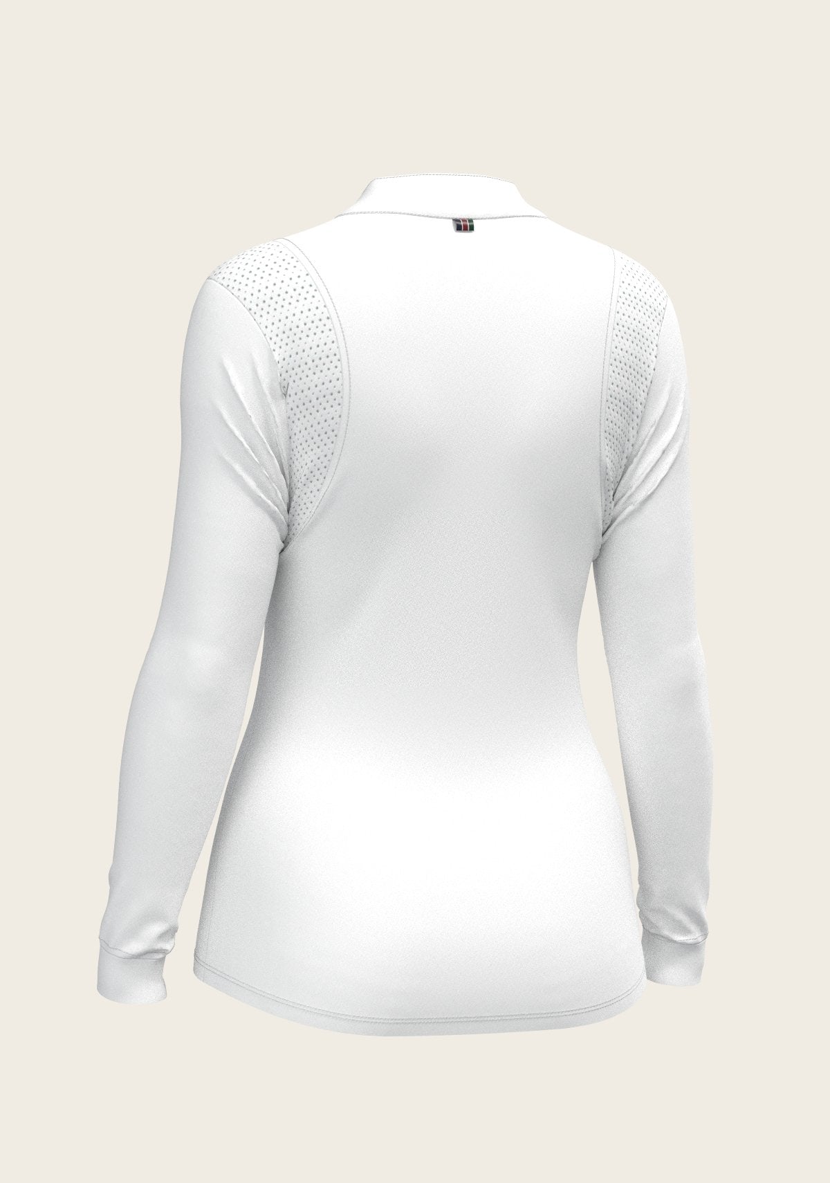  White with Bouquet on Rose Inner Long Sleeve Sport Show Shirt - Espoir Equestrian - Equiluxe Tack