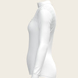  White with Bouquet on Rose Inner Long Sleeve Sport Show Shirt - Espoir Equestrian - Equiluxe Tack